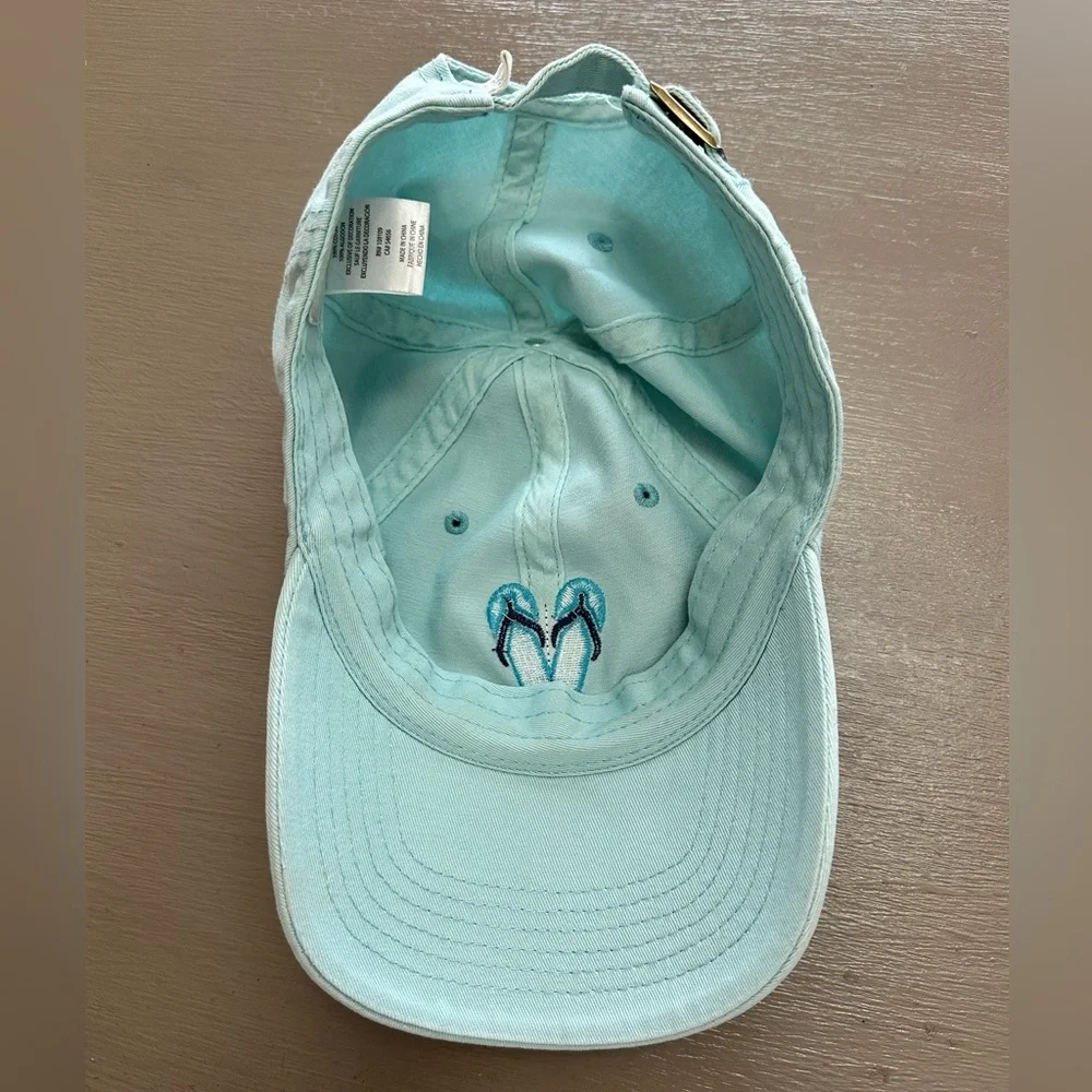 Life is Good Aqua Blue Flip Flop Heart Embroidered Dad Hat Baseball Cap